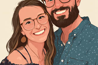 design couple portrait illustration