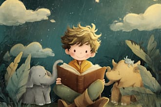 make a children story book illustration children book cover