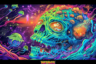 draw stoner, psychedelic, weed, cannabis illustration
