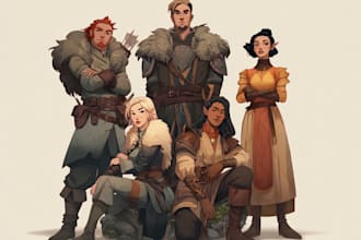 draw custom dnd party characters for dnd and pathfinder