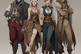 dnd character art fantasy character for dnd party