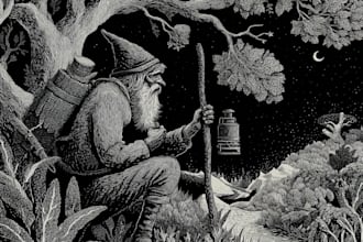 create stunning linocut or woodcut style illustrations
