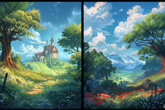 draw the landscape illustration or concept art