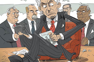 draw a stylish political cartoon from your idea