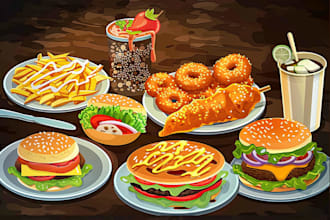 create food illustration for you
