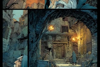 drawing comic page illustration