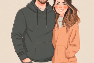 design couple portrait illustration