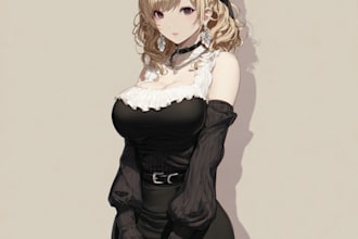 draw custom anime character illustration