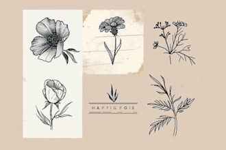 design modern elegant, bohemian, feminine and boho logo design