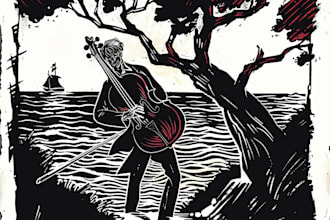 do linocut or woodcut illustrations