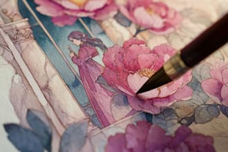draw watercolor illustration art for you