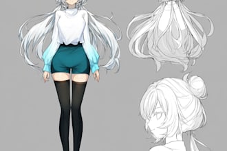 design character reference sheet for your oc fanart vtuber