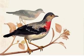 draw birds or animals in scientific illustration digitally
