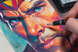 draw comic book cover art and manga