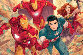 create heroic tale comic illustration digital art for you