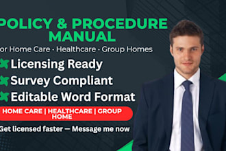 create sops and policy procedure manuals for healthcare businesses