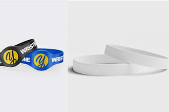 design silicone  wristband, custom event bracelet mockup and jewelry design