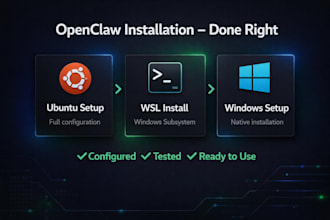 setup ,install openclaw in ubuntu, wsl, or windows
