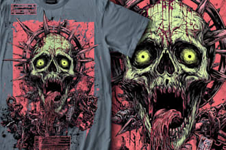 make metal, punk, hardcore, horror tshirt designs