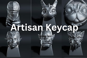 design, sculpt artisan keycaps and 3d printable models for mechanical keyboards