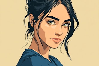 draw amazing vector cartoon portrait