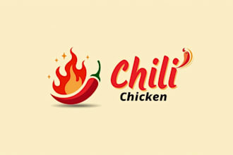 design super chili chicken logo with unlimited revision