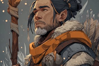 design a dnd party art and group art