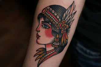 design custom tattoo, vintage, hand lettering logo fast