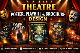 design professional theatre posters, movie posters, playbills and brochures