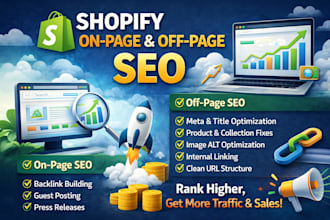 boost shopify sales via shopify on page off page  website seo google ranking