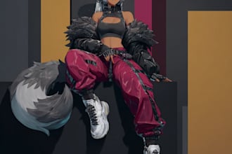 create commercial, vtuber, original character, furry art