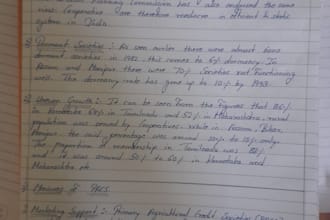 handwritten notes, letters and assignment