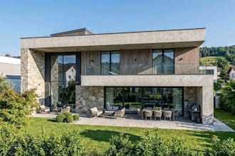 create photorealistic 3d exterior rendering modern villa