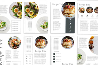 design menu ebook in canva, nutrition ebook, recipe book, food magazine, menu