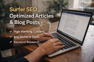 write surfer SEO optimised article and blog post on any niche