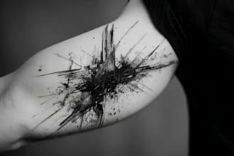 custom an abstract black tattoo design