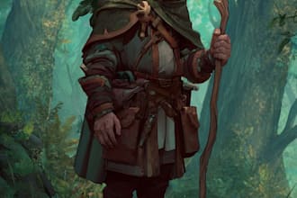 illustrate stylized dnd character art