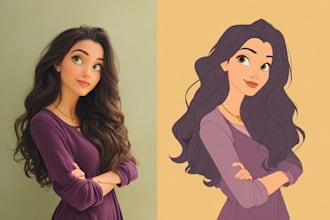 illustrate gorgeous disney style portrait painting