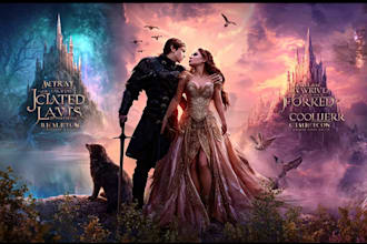 design mythical creature fantasy romance book cover art