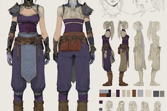 design a character art and dnd character art illustration