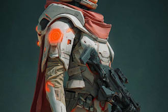 do a sci fi character illustration or sci fi character art