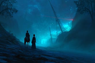 create sci fi character illustration or fantasy sci fi art