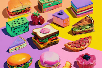create eye catching pop art illustrations of your food photo