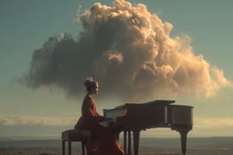 make a dreamy surreal or fantasy music album cover