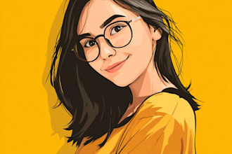 cartoon flat vector avatar or portrait