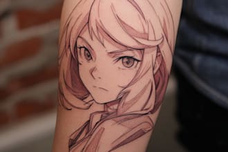 make comic cartoon anime tattoo design