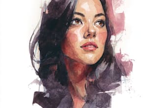 do watercolor portrait art, watercolor painting