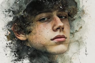 draw your potrait in watercolor illustration style