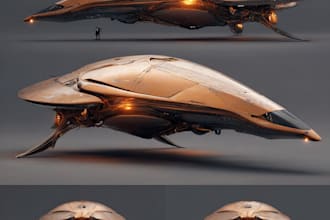 design spaceship, sci fi illustration and sci fi art