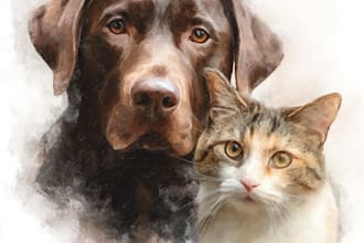 paint a watercolor portrait of your pet or animal